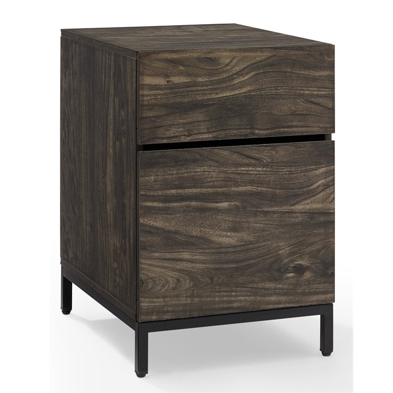 Crosley Furniture Jacobsen Modern Wood File Cabinet in Brown/Black