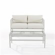 Crosley Furniture Ashford 2-piece Metal Outdoor Conversation Set in Gray