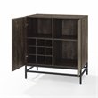 Crosley Furniture Jacobsen Wood Bar Cabinet in Brown Ash/Matte Black