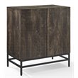 Crosley Furniture Jacobsen Wood Bar Cabinet in Brown Ash/Matte Black