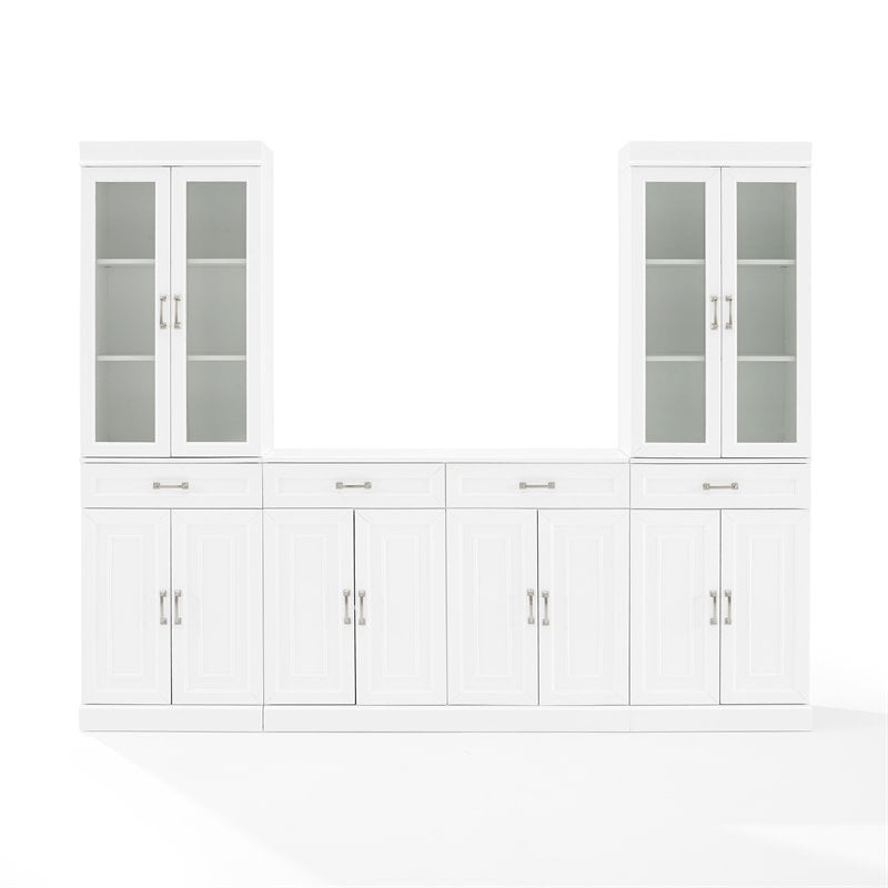 Crosley Furniture Stanton 3PC Entertainment Center/Sideboard & Pantry Set White