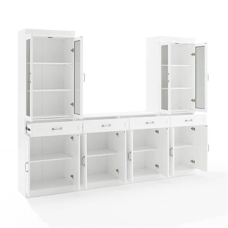 Crosley Furniture Stanton 3PC Entertainment Center/Sideboard & Pantry Set White