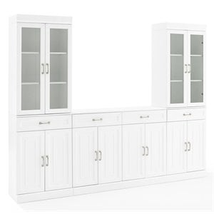 Crosley Furniture Stanton 3PC Entertainment Center/Sideboard & Pantry Set White