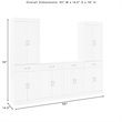 Crosley Furniture Stanton 3PC Wood Entertainment Center/Sideboard & Pantry White