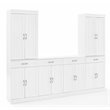 Crosley Furniture Stanton 3PC Wood Entertainment Center/Sideboard & Pantry White