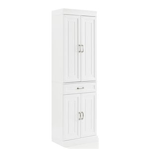 Crosley Furniture Stanton Traditional MDF and Birch Veneer Wood Pantry in White