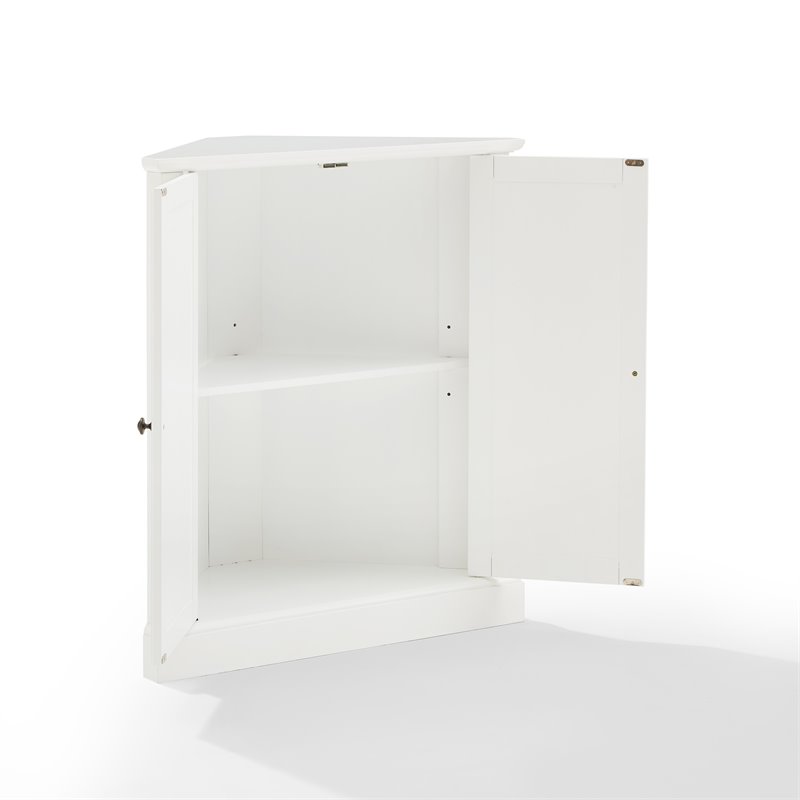 Crosley Furniture Shoreline Wood Corner Stackable Pantry in White