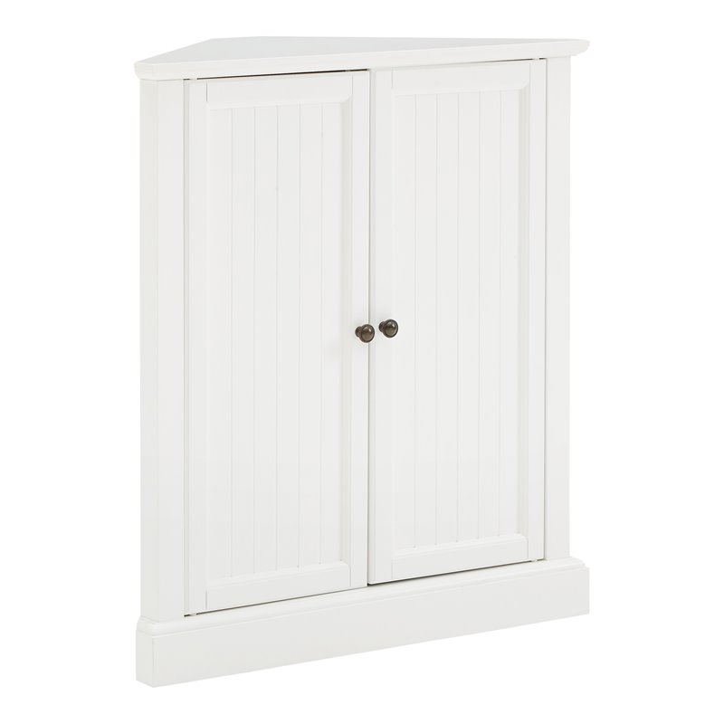 Crosley Furniture Shoreline Wood Corner Stackable Pantry in White