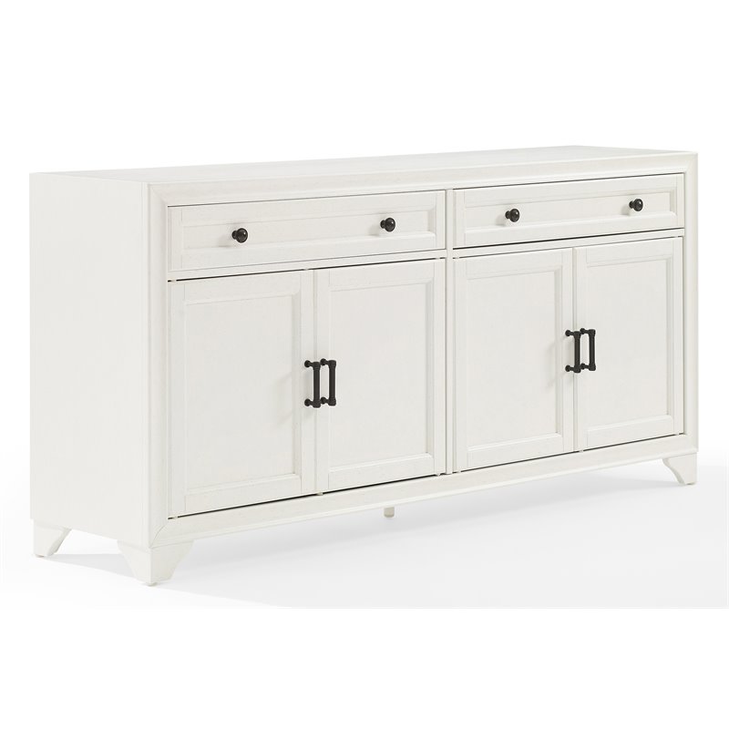 Crosley Furniture Tara Modern Wood Sideboard in Distressed White