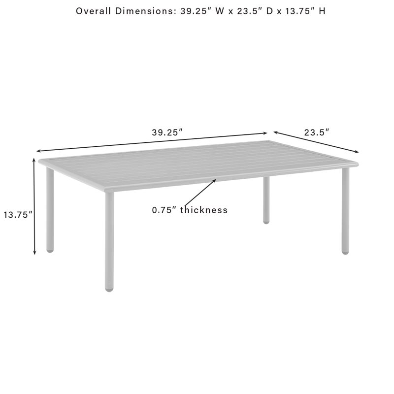 Crosley Furniture Cali Bay Modern Metal Outdoor Coffee Table in Light Brown