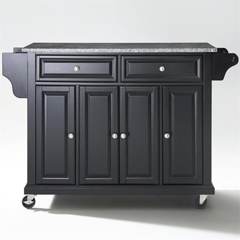 Crosley Furniture Stainless Steel/Wood Kitchen Cart in Black/Gray