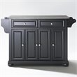 Crosley Furniture Alexandria Wood Kitchen Island in Black/Silver
