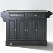 Crosley Furniture LaFayette Wood Kitchen Island in Black & Silver