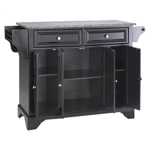 Crosley Furniture LaFayette Solid Granite/Wood Kitchen Island in Black/Gray