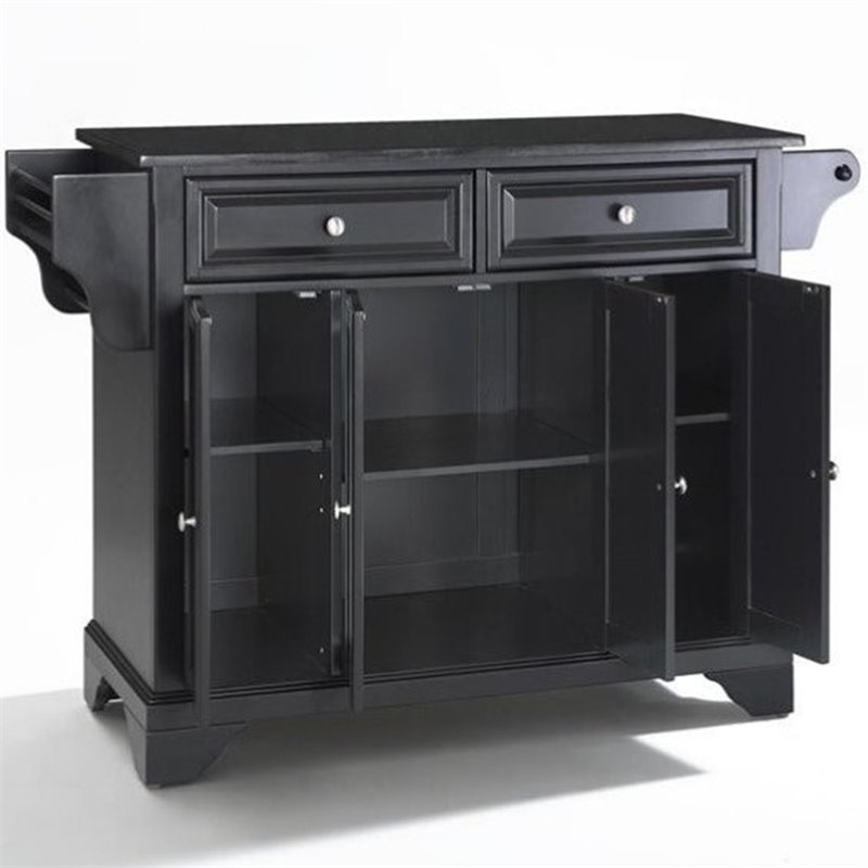 Crosley Furniture LaFayette Solid Granite/Wood Kitchen Island in Black