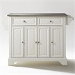 Crosley Furniture LaFayette Wood Kitchen Island in White & Silver