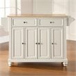 Crosley Furniture Cambridge Natural Wood Top Kitchen Island in White