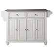 Crosley Furniture Cambridge Wood Kitchen Island in White/Silver