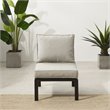 Crosley Furniture Clark Modern Fabric Armless Patio Chair in Taupe/Black