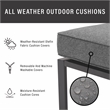 Crosley Furniture Clark Modern Fabric Armless Patio Chair in Charcoal/Black