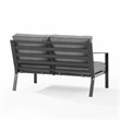 Crosley Furniture Clark Fabric Outdoor Sectional Left Side Loveseat in Charcoal