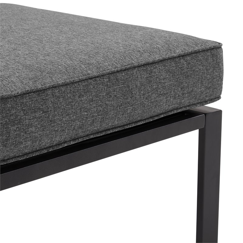 Crosley Furniture Clark Fabric Outdoor Sectional Left Side Loveseat in Charcoal