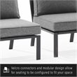 Crosley Furniture Clark Fabric Outdoor Sectional Left Side Loveseat in Charcoal