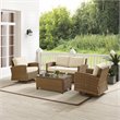 Crosley Furniture Bradenton 4-Pc Fabric Swivel Rocker Conversation Set in Sand