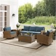 Crosley Furniture Bradenton 5-Piece Fabric Swivel Rocker and Sofa Set in Navy