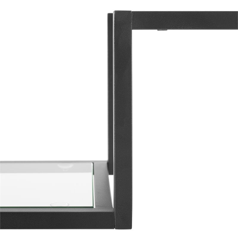 Crosley Furniture Sloane Modern Glass & Metal Console Table in Matte Black/Clear