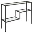 Crosley Furniture Sloane Modern Glass & Metal Console Table in Matte Black/Clear