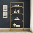 Crosley Furniture Celeste 4-Shelf Modern Glass & Metal Etagere in Gold