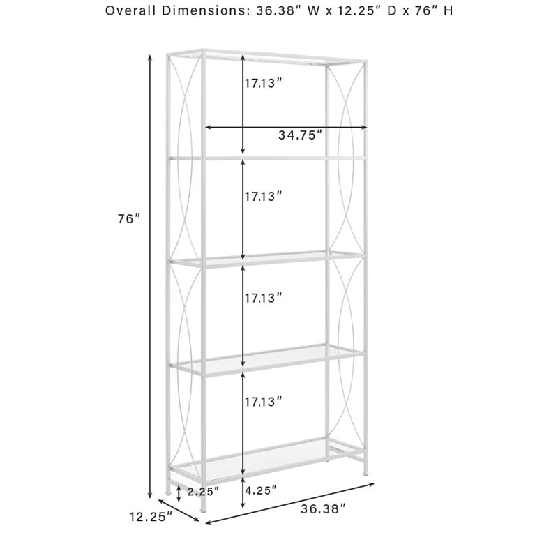 Crosley Furniture Helena 5-Shelf Traditional Glass & Metal Etagere in Gold