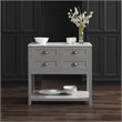 Crosley Furniture Connell Modern Wood Kitchen Island/Cart in Gray/White