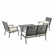 Crosley Furniture Alistair Metal Outdoor Sofa Set in Cream/Matte Black