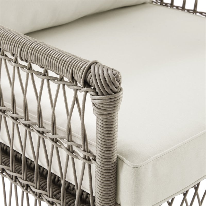 Crosley Furniture Thatcher 2-Piece Fabric Outdoor Sofa Set in Cream/Driftwood