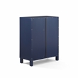 Crosley Furniture Cassai Wood/Tempered Glass Stackable Storage Pantry in Navy