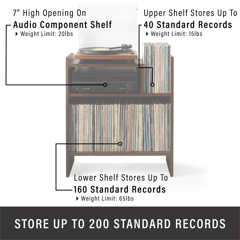 Crosley Furniture Portland Modern MDF Wood Turntable Stand in Dark Brown