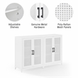 Crosley Furniture Milo Wood Media Storage Cabinet Set in White (Set of 2)