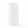 Crosley Furniture Cassai MDF Wood and Tempered Glass Tall Storage Pantry - White
