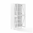 Crosley Furniture Cassai MDF Wood and Tempered Glass Tall Storage Pantry - White