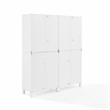 Crosley Furniture Cassai 2-Piece MDF Wood and Glass Storage Pantry Set in White