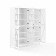 Crosley Furniture Cassai 2-Piece MDF Wood and Glass Storage Pantry Set in White