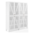 Crosley Furniture Cassai 2-Piece MDF Wood and Glass Storage Pantry Set in White