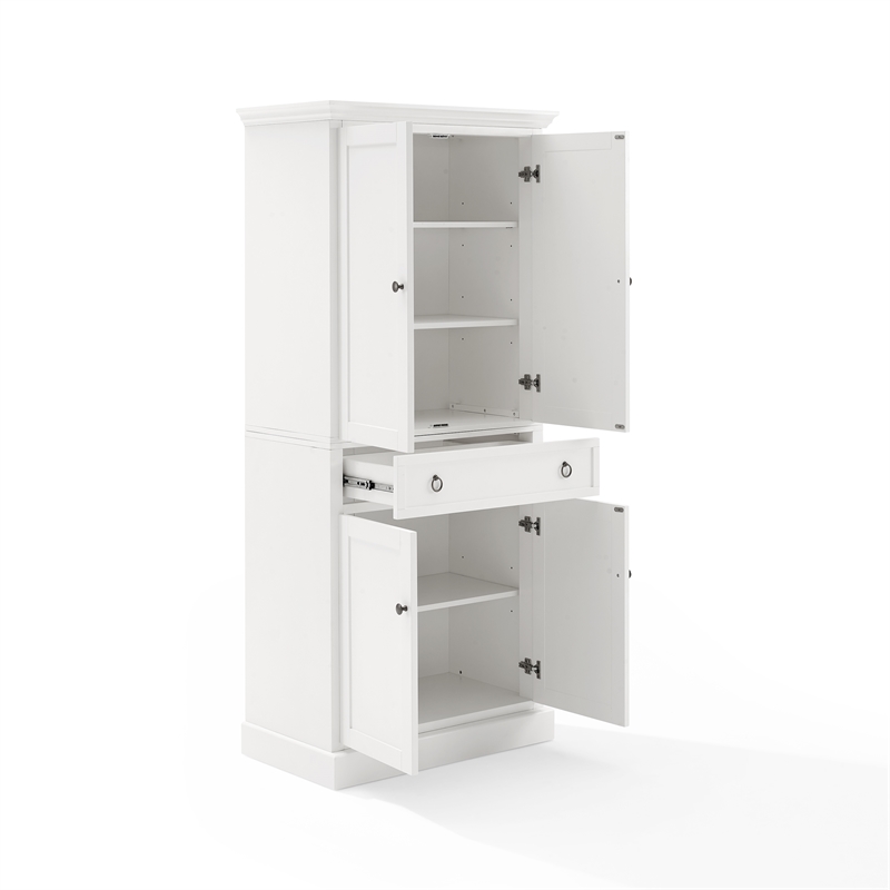 Crosley Furniture Winston Traditional Wood Storage Pantry in White