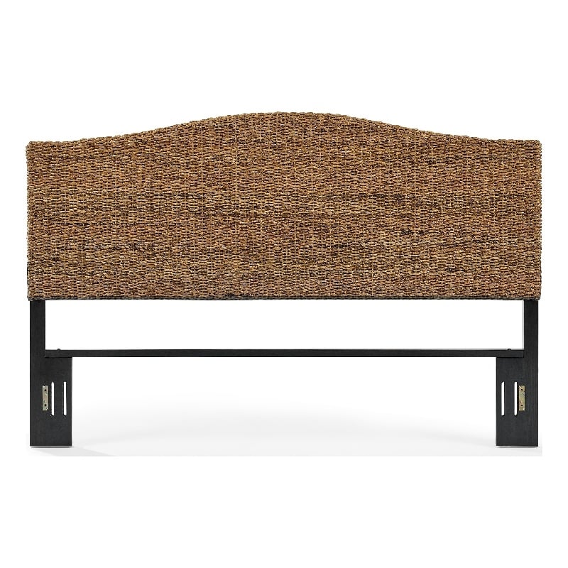 Crosley Furniture Serena King Coastal Banana Leaf/Wood Headboard in Natural