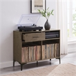 Crosley Furniture Sydney Modern MDF Wood Record Storage Media Console in Walnut