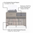 Crosley Furniture Sydney Modern MDF Wood Record Storage Media Console in Walnut
