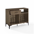 Crosley Furniture Sydney Modern MDF Wood Record Storage Media Console in Walnut