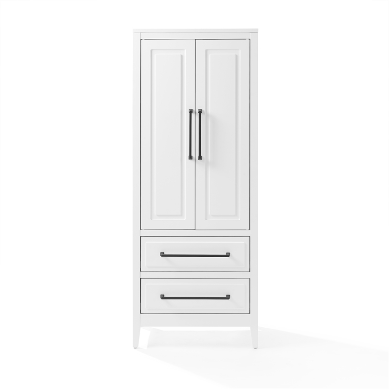 Crosley Furniture Genevieve Particle Board and MDF Wood Storage Pantry in White